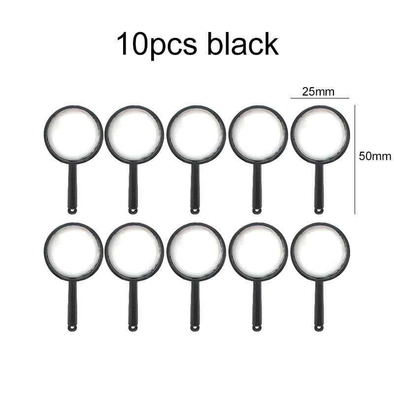 10pcs Colorful Magnifying Glasses Acrylic Mini Handheld Clear Vision Elderly Children's Science Observation Reading Props TMZ
