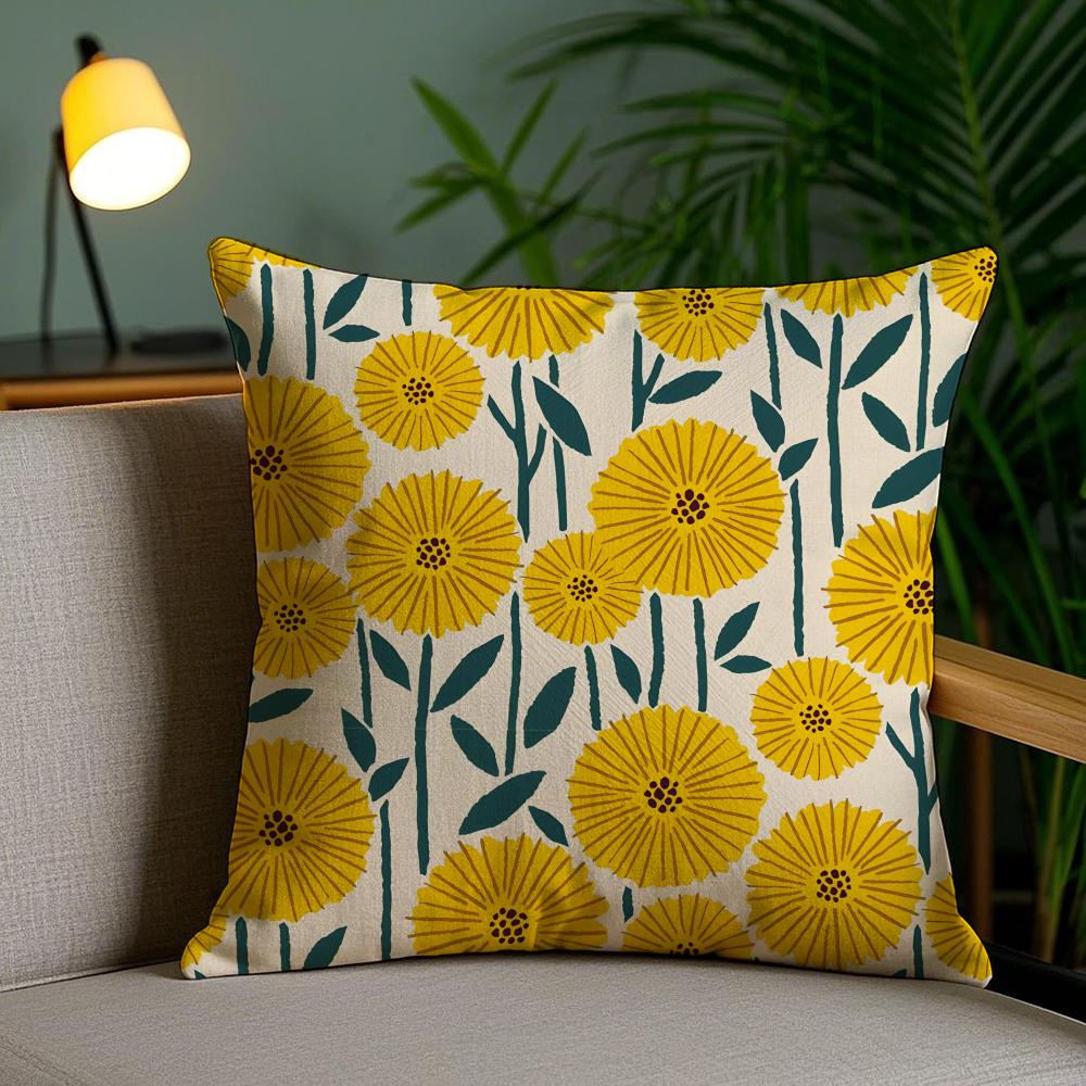 Flower Design Cushion Cover Soft Short Plush Double-Sided Printing Home Decor Machine Washable Pillow Case Gift