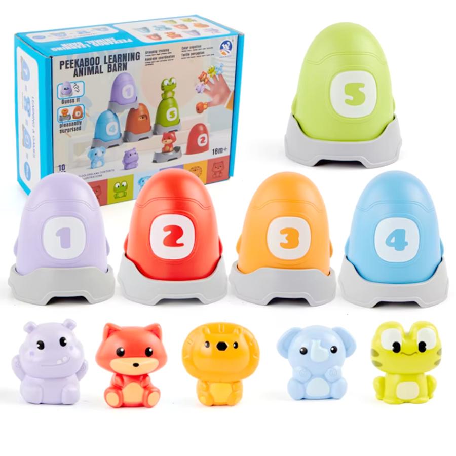 

Montessori Guessing Animals Toy Matching Sorting Stacking Fine Motor Games Finger Pet Christmas Birthday Easter Gift for Toddler
