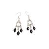 Black Crystal Teardrop Tassel Earrings - Retro Victorian Gothic Baroque Style