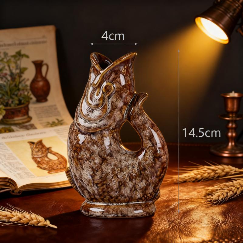 Creative Cocktail Cup Hawaii Ceramic Tiki Mug Fish Shaped Wine Mug Halloween Gift Personalized Ceramic Decorations Accessories