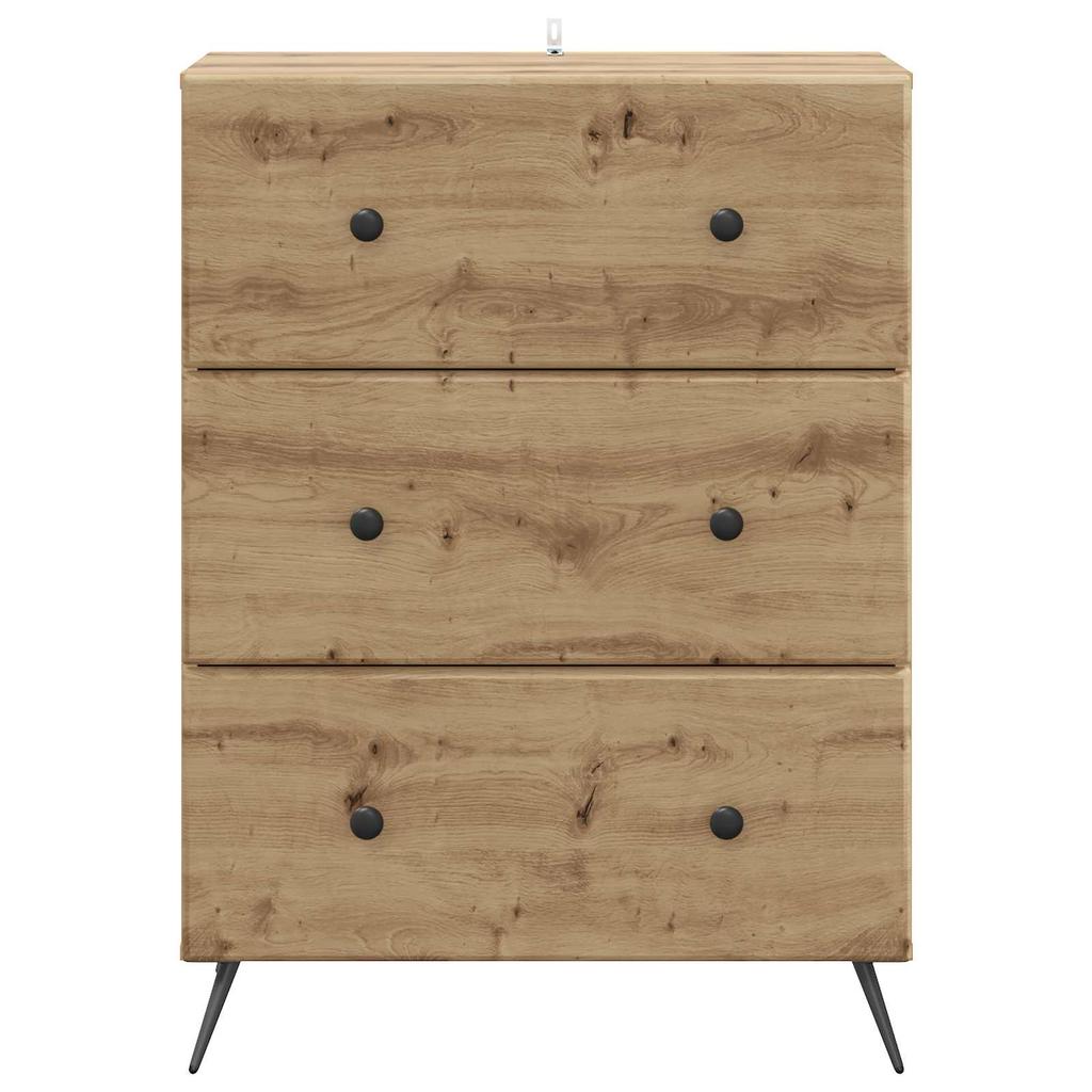 Artisan Oak Drawer Cabinet 66 x 34.5 x 90 cm Engineered Wood