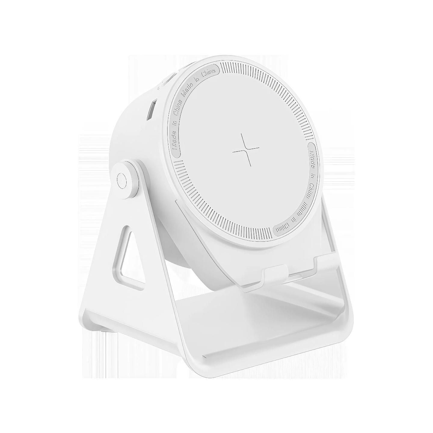 

New Multi-functional Wireless Charging Inductive Speaker with Rotating Phone Stand and Bluetooth Speaker білий