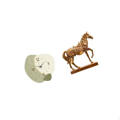Silent Cartoon Wall Clock with Horse Figurine Sculpture Animal Decor for Farmhouse And Home Room