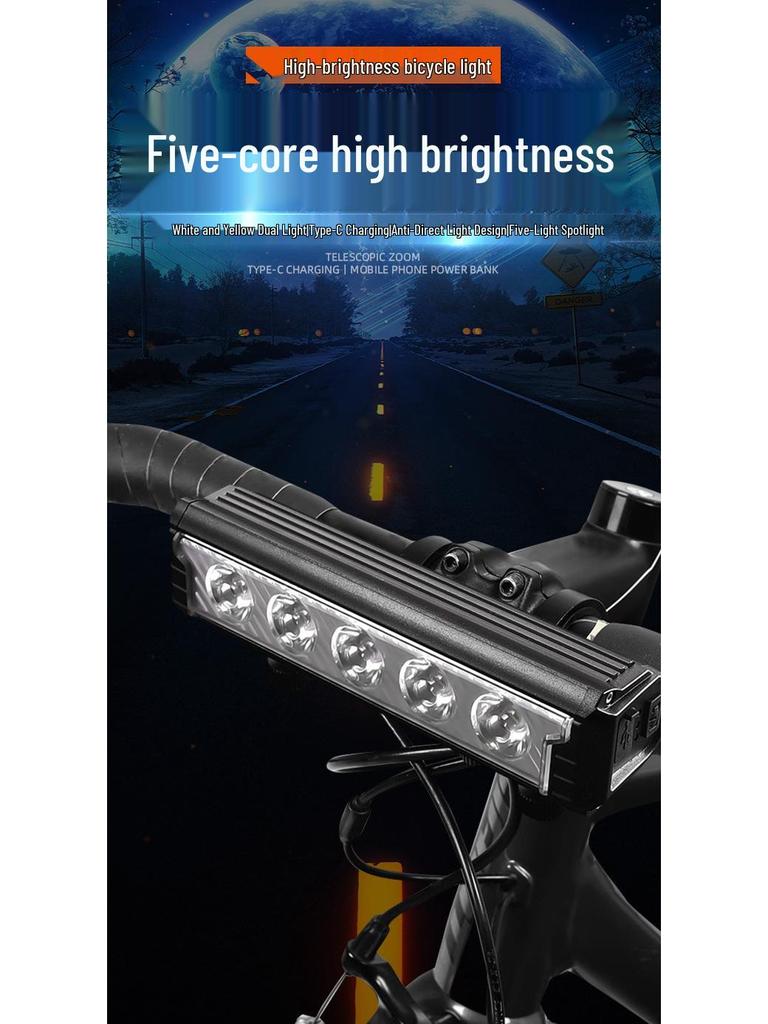 2600 Lumens Super Bright Aluminum Bike Headlight for Night Riding