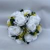 1Pc Outdoor Roman Column Flower Arrangement Pathway Flower Ornaments 15 Rose Green Plants Simulated Flowers, Used for Outdoor Ceremony Decoration