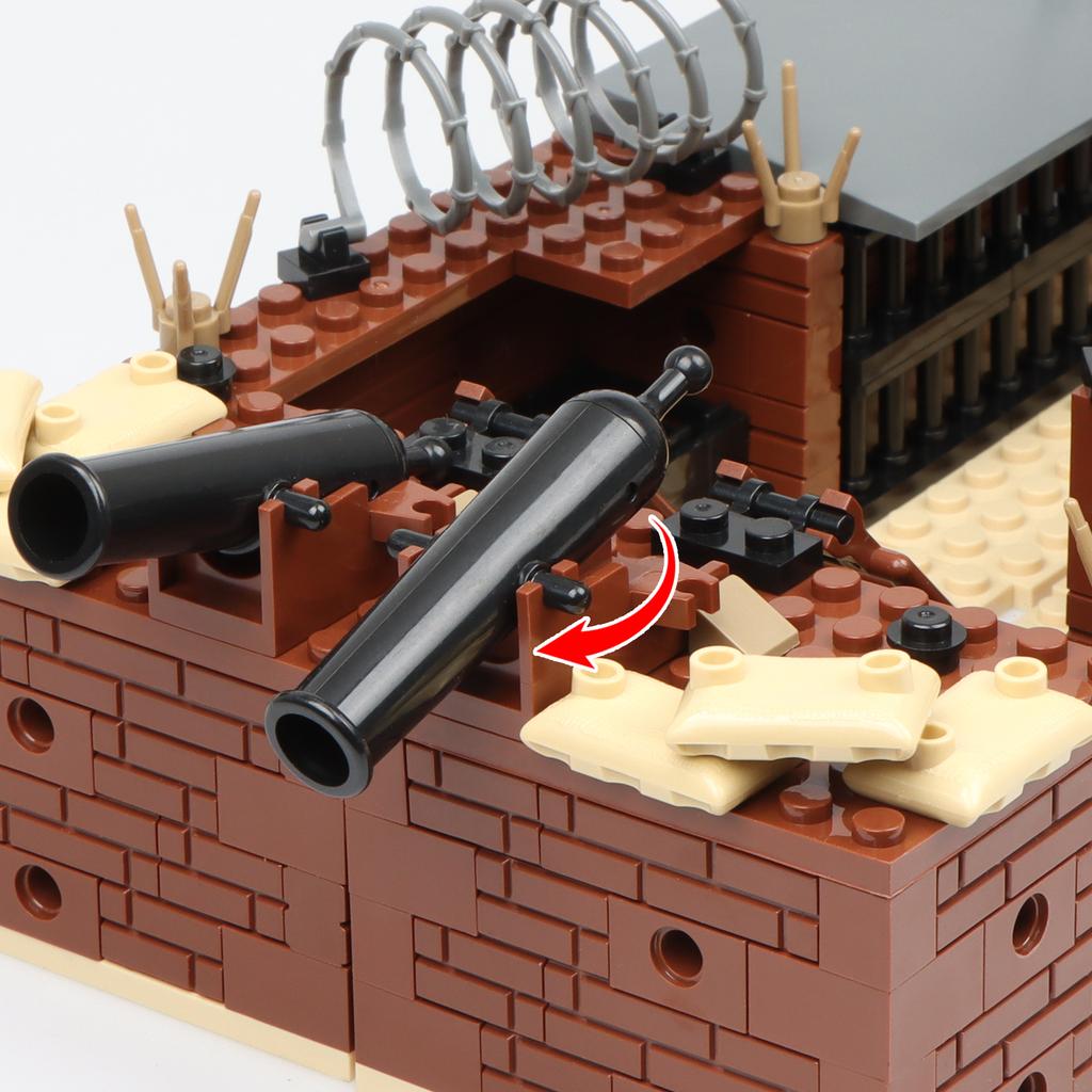 A  4 In 1 Military Bunker Trench Building Block Sets Military Base Assembled Models Boys Toys Simulate Games
