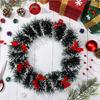 For DIY Wreath Christmas Tree Ornaments New Year Home Table Decor Artificial Christmas Garland Xmas Garlands with Bowknot
