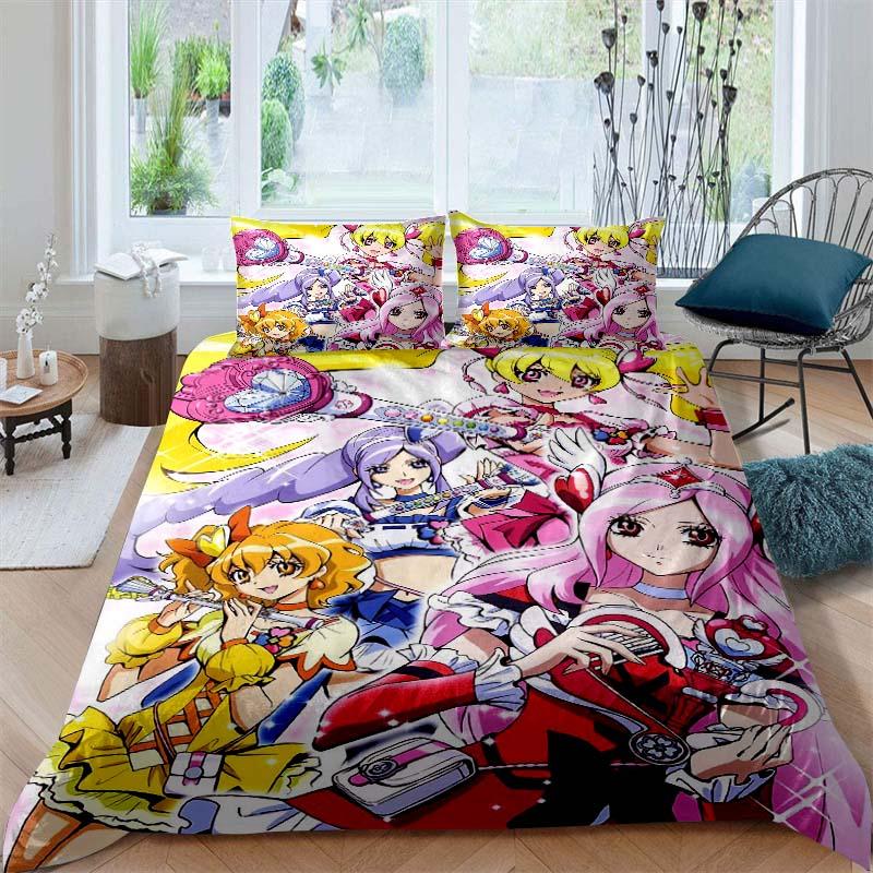 2026 New Pretty Cure Themed Duvet Covers and Pillowcases – Perfect for Single, Double, Queen, and King Beds – Holiday Gifts