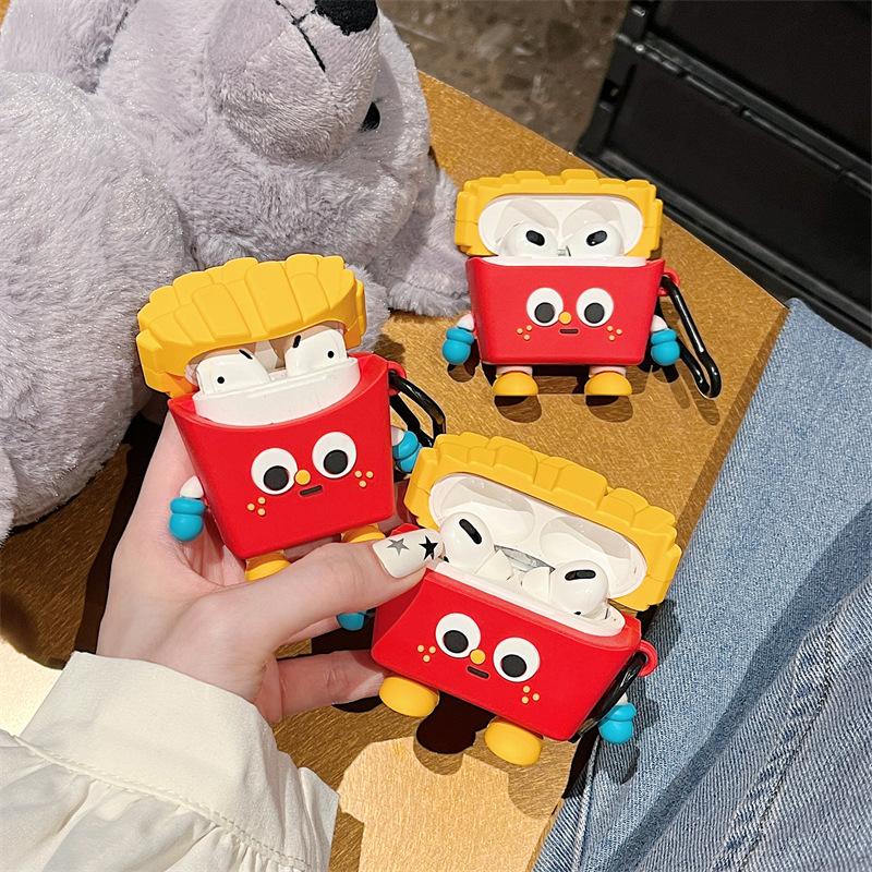 Cute French fries boy for AirPods 1 generation protective case second generation 1 generation pro1 apple bluetooth headset soft case