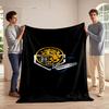 Golden Lion Logo On Black Background Print Blanket Soft and Cozy Perfect for the Living Room Bed Sofa or a Nap,gift