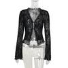 Herbst Neue Modische Chiffon Schlank Geschnittene Rüschen Trompetenärmel Bluse für Damen