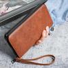 Men's Vintage Leather Wallet with Zipper: Slim, Multifunctional, Multi-Card Slot, Phone Holder, Coin Purse