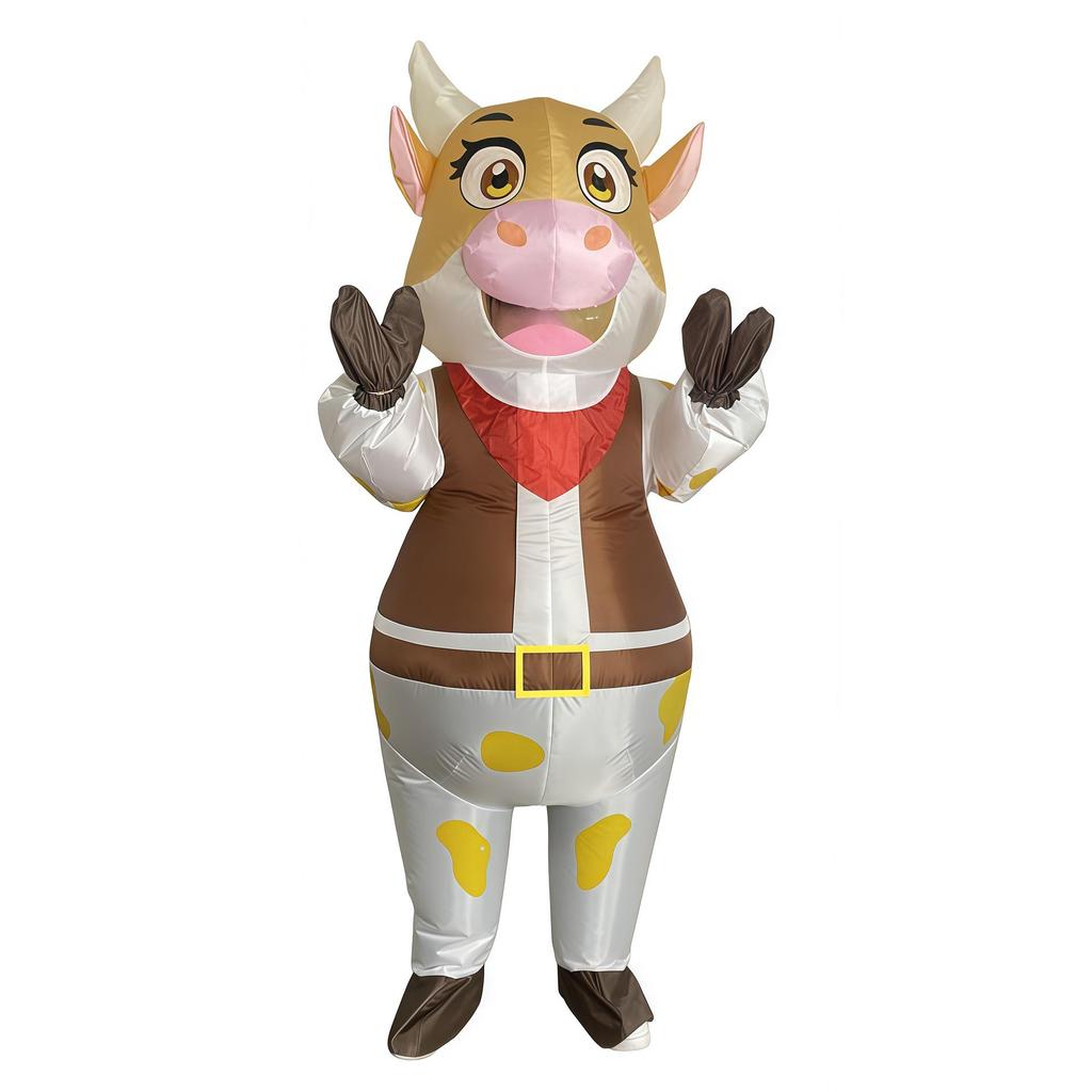 Disfraz de Mascota Inflable de Vaca para Festival de Halloween - Cosplay Creativo y Accesorios para Fotos