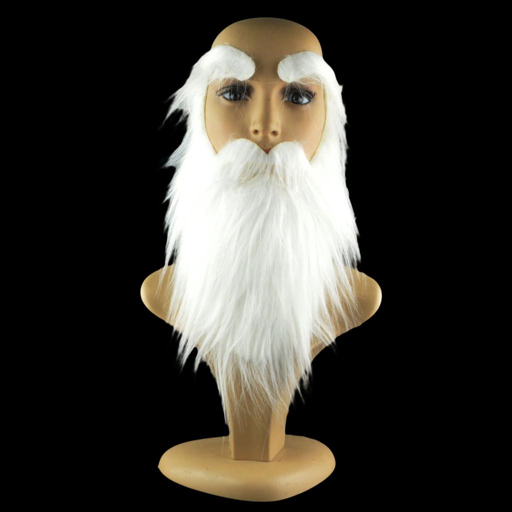 Costume Holiday Santa Accessory White Faux Beard Eyebrows Christmas Party Wear