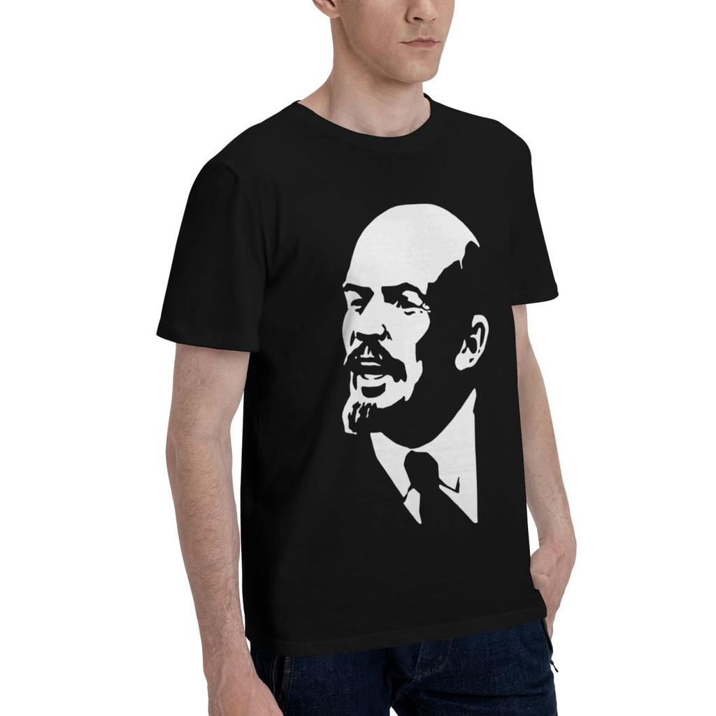 Lenin 100 Baumwolle Lässig Atmungsaktiv Bequem Herren Kurzarm T-Shirt Herren Geschenke