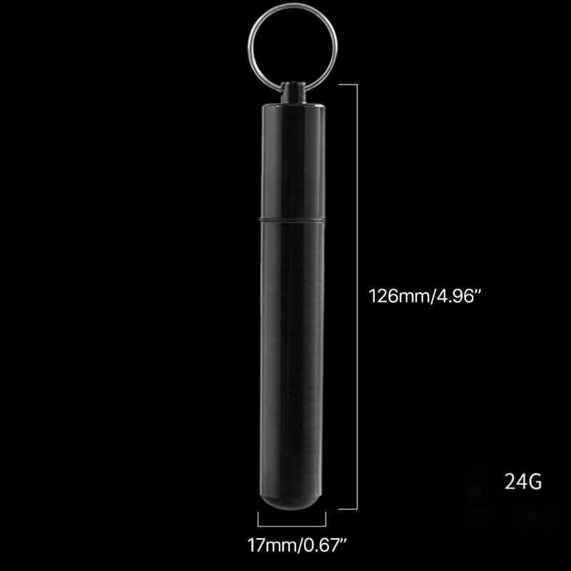 Stylish Cigarettes Container with Keychain Portable Cigarettes Holder Aluminum Metal Cigarettes Storage Tube for Men