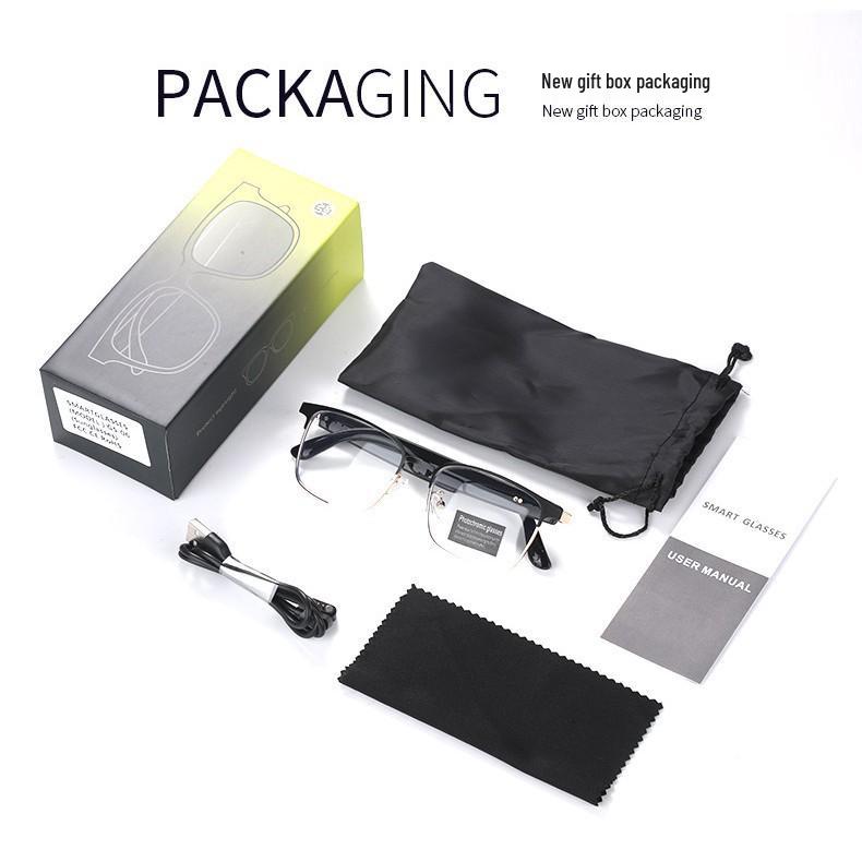 Bluetooth Smart Glasses with Photochromic Blue Light Lenses, Music & Call Features, Replaceable Lenses Sunglasses