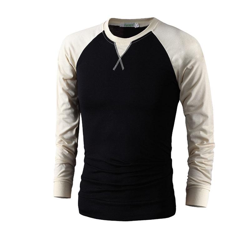 Stylish Men's Slim Fit Crew Neck Long Sleeve Raglan Tee With Classic Appeal