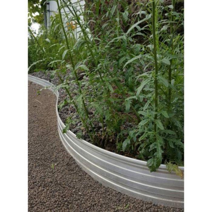 Bordure de Jardin - ICH-ZAPFE.DE - Hauteur: 10 cm - Longueur: 5 m - Métal - Gris
