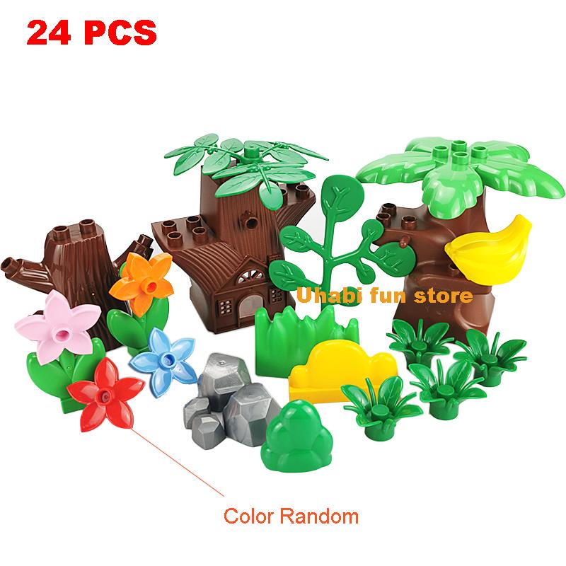 Multiple Models Big Size Building Blocks Farm Ocean Dinosaur Zoo Animals Series Set Assemble Education Toys For Children