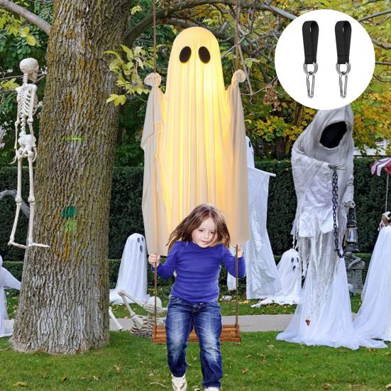 Závěsná houpající se dekorace ducha Halloween Velký houpající se duch se světelným řetězem Venkovní strašidelný svítící bílý duch pro dekoraci přední verandy, dvora, stromu