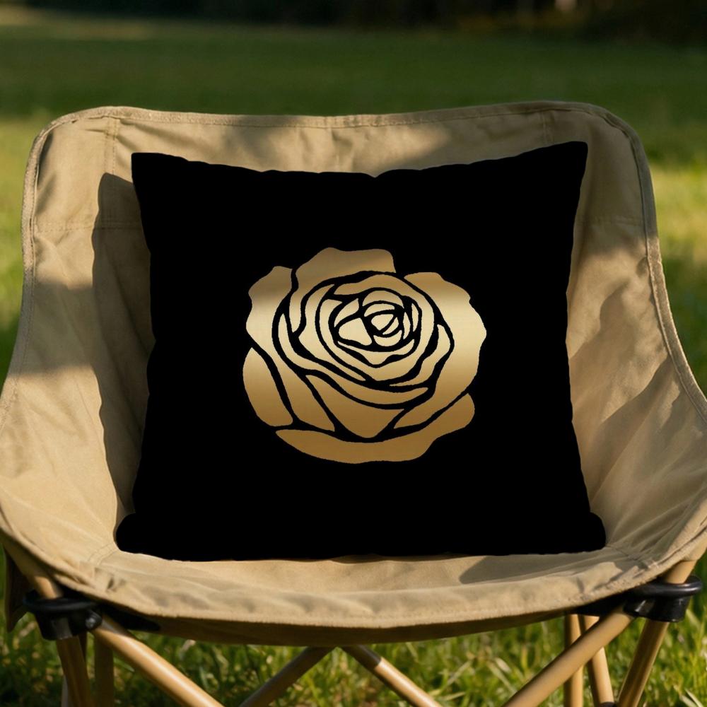 Golden Leaf Pattern Cushion Cover Soft Reversible  Durable Pillow Cover  MultiScene Use for Home  Car Daily Comfort