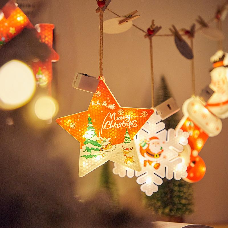 Mini LED vánoční noční světlo na vánoční stromek, domácí dekorace, závěsná lampa, festivalová párty, kapková ozdoba, závěsná noční světla