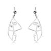 Alloy Face Elegant Earrings For Women Modern Cartoon Expression Design Jewelry
