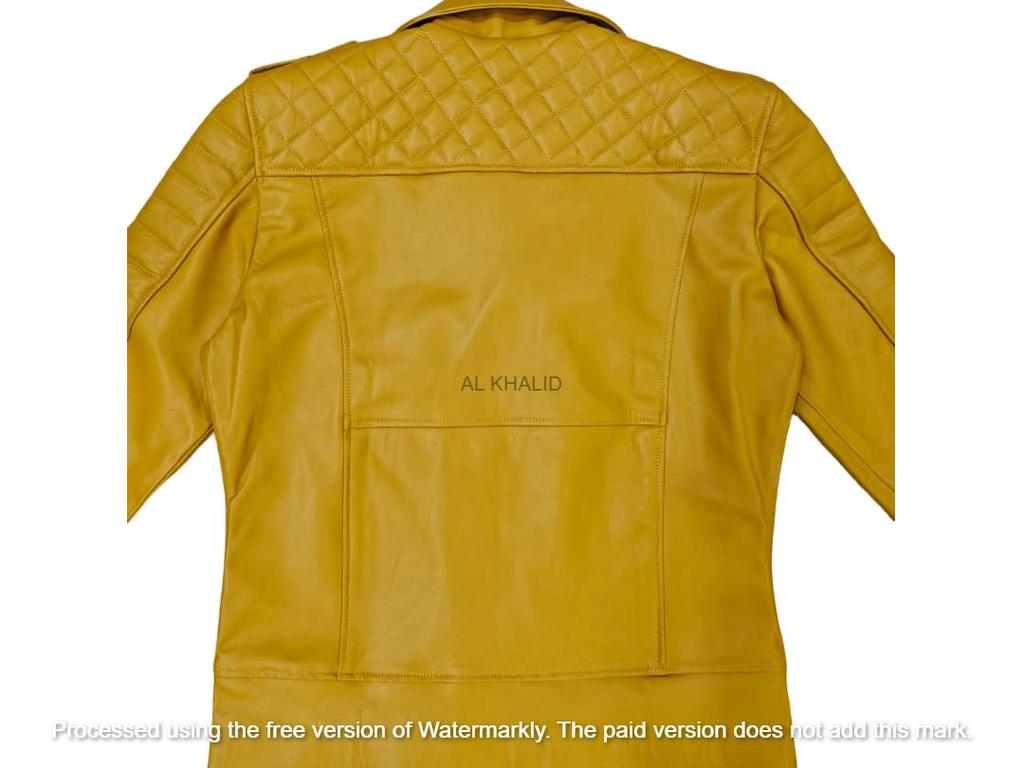 Handmade Men's Jacket Yellow Leather Genuine Lambskin Stylish Motorcycle Soft Fit