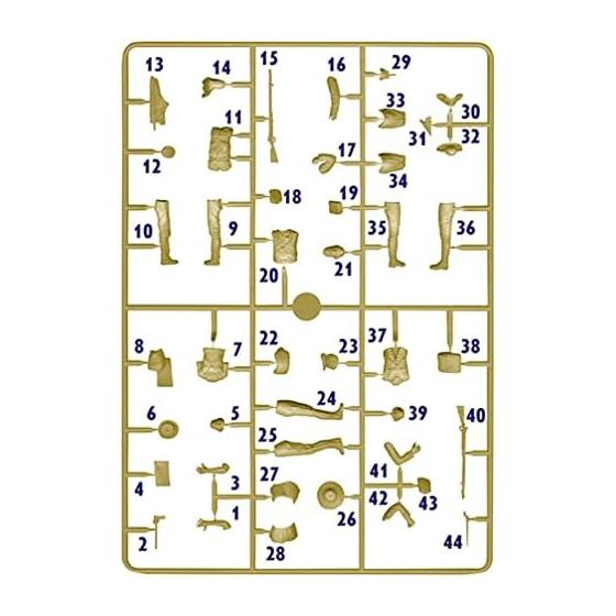 Master Box 1/35 מלחמות האינדיאנים: 3 דמויות - סחר בפרוות - חייל בריטי, יליד אמריקאי, צייד, המאה ה-18 - דגם מס' 4 ערכת הרכבה MB35222