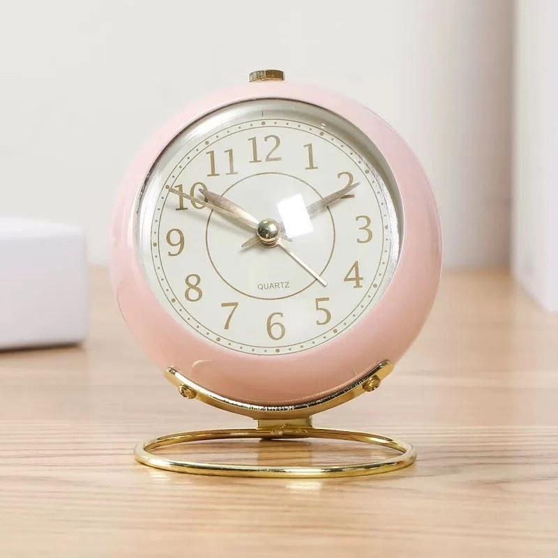 Nordic Office Desktop Small Alarm Clock Student Bedroom Bedside Mute Digital Personality Simple Tabl