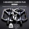 WEST BIKING 3 Bearings Bicycle Pedals Ultralight Carbon Fiber Axle Sleeve Aluminium MTB Road Bike Flat Pedals Cycling Accessory