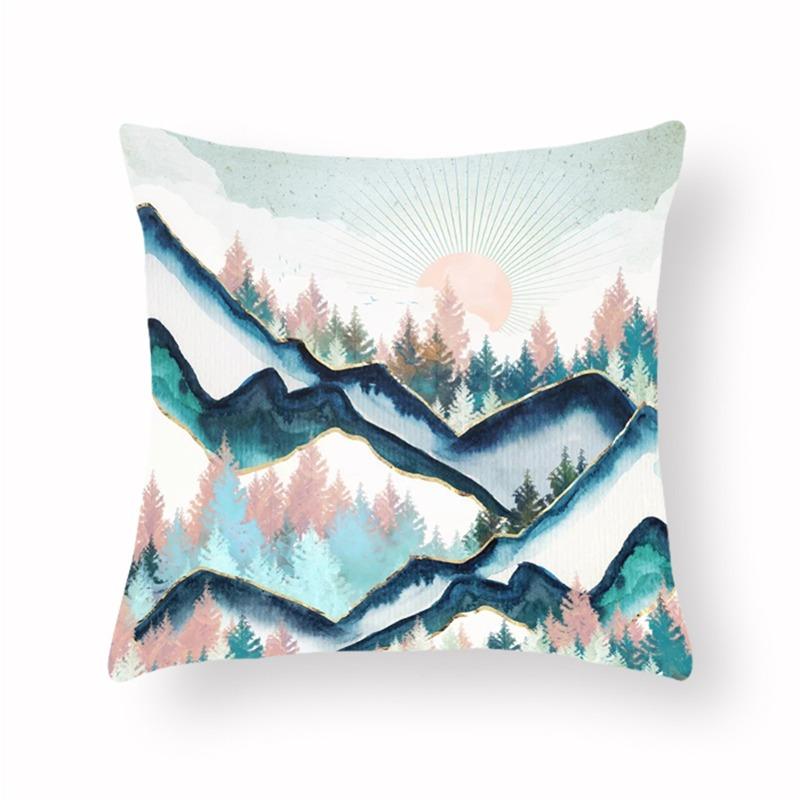 Abstract Sunrise Scenery Pillowcase Dormitory Decoration Office Living Room Sofa Home Pillowcase