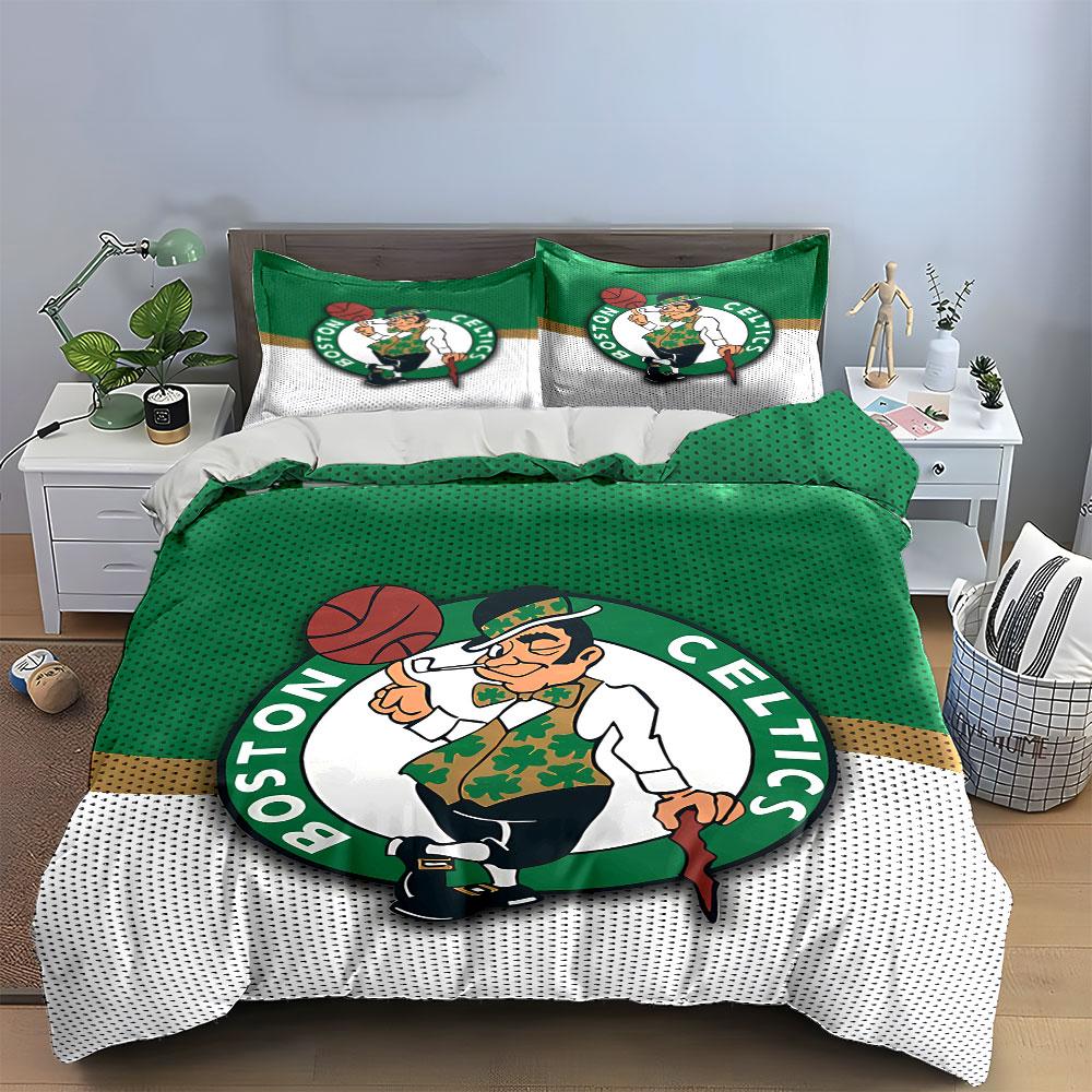 Boston Celtics Logo Bedding Set Bedding Duvet Cover Set Duvet Cover Pillowcases (1 * Duvet Cover 2 * Pillowcases, without duvet insert)