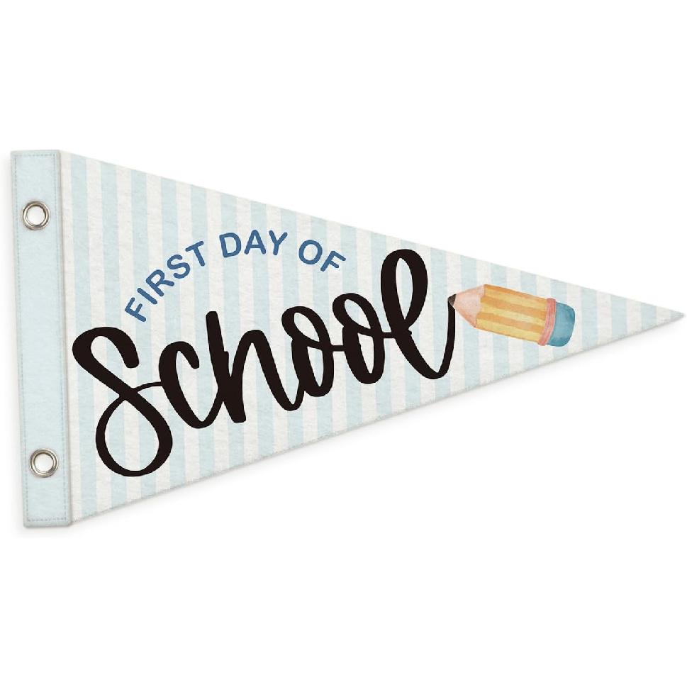 Boho Classroom Decor,First Day of School Sign Wall Felt Pennants Banners Flags,Classroom Decorations,My First and Last Day Wall Hanging Decor for синий