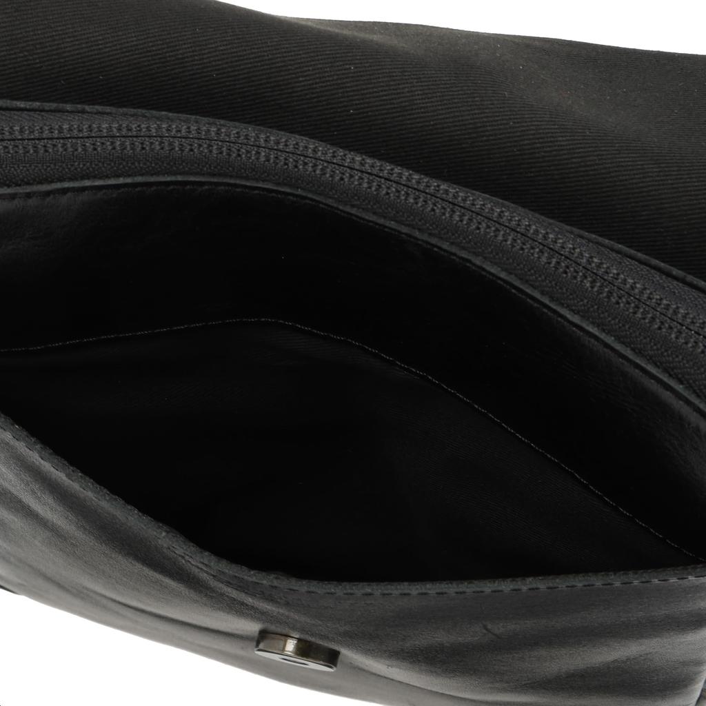 Muddy Jack Soup Men's Small Black Shoulder Bag, Genuine Leather, Simple Design, Made in Japan, No. 76158 MJS