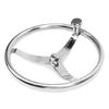 Stainless Steel Boat Steering Wheel 3 Spoke 13 1 2 Inch Dia. Marine Steering Wheel for 3 4 Inch Tapered Shaft with 5 8
