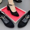 Fashion Women's Pointed Toe Heeled Shoes Summer Shallow Chunky Heel Slip On Dress Shoes for Women Office Ladies Pumps Women's Shoes