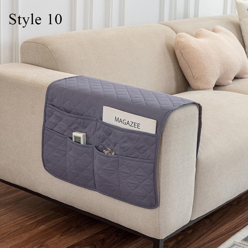 Portable 50x90cm Storage Bag Solid Color Waterproof And Non-slip Recliner Sofa Cover With Pocket Armrest Towel Home Decortion