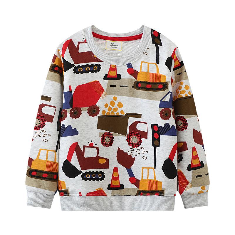 Boys' Autumn Round Neck Long Sleeve Sweatshirt - European & American Style for Kids