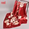 Japanese & Korean Peach Blossoms Silk Print Large Square Scarf