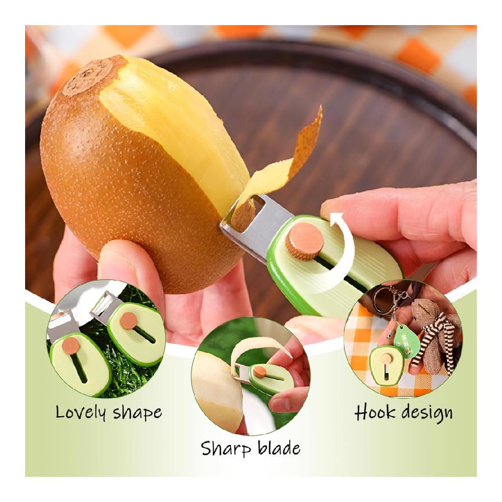 Avocado shaped fruit and vegetable peeler - stainless steel blade, portable keychain, suitable for apples, cucumbers, potatoes,