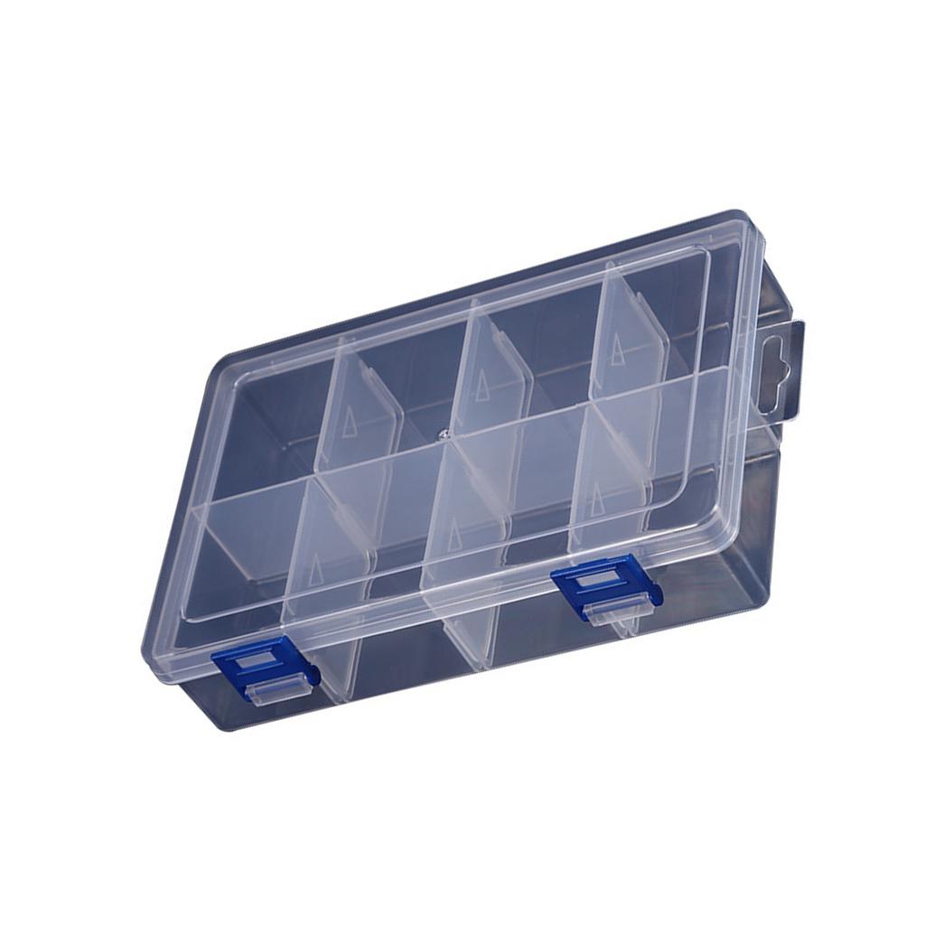 Versatile 8 Compartment Storage Box Waterproof Plastic Organizer Flexible Storage Container for Home Office & Dorm Use