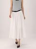 Acud Pin Tuck Flare Banding Skirt _White