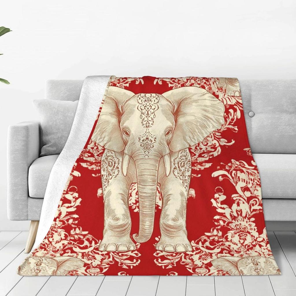 Cute Safari Animals Print Fleece Blanket Boho Nature Style Soft Warm Throw Interior Decoration Bedding Cover For Home50X60