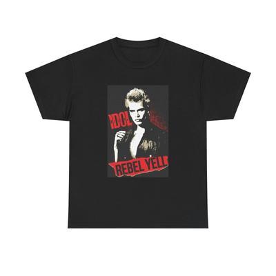 Billy Idol T-Shirt Rebel Yell Poster Retro Rockstar Neu Unisex Schweres Baumwoll-T-Shirt