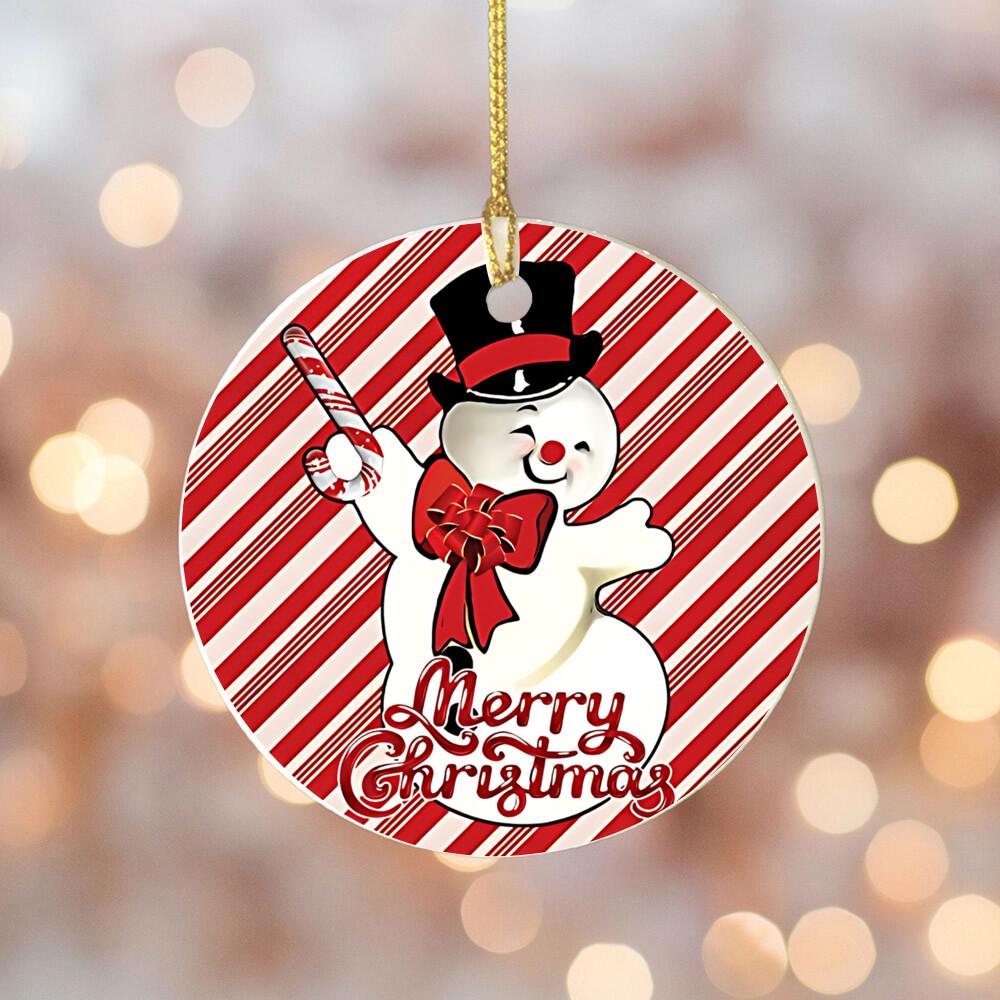 Christmas 2025 Ornament Christmas Decoration Holiday Gift Idea Round Ceramic Ornament Gift Exchange Xmas Tree Decor