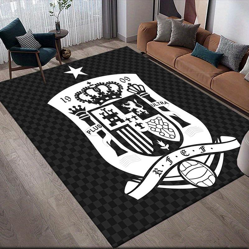 Spain National Football Team Flannel Printed Carpet, Home Sofa Decoration for Living Room & Bedroom, Non‑Slip Play Flannel Floor Mat for Game Room