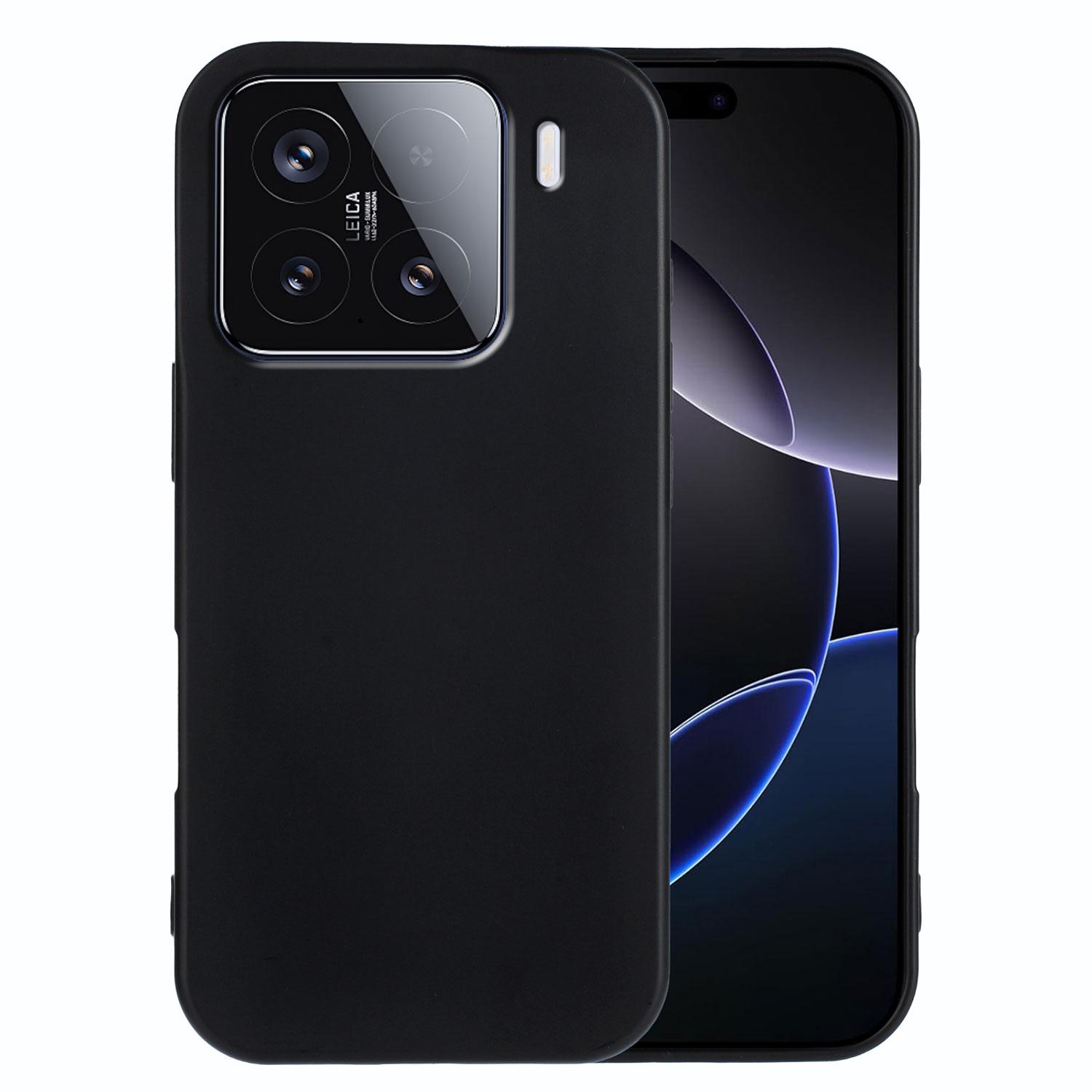 

For Xiaomi 15 TPU Case Soft Matte Anti-fingerprint Phone Back Cover Black